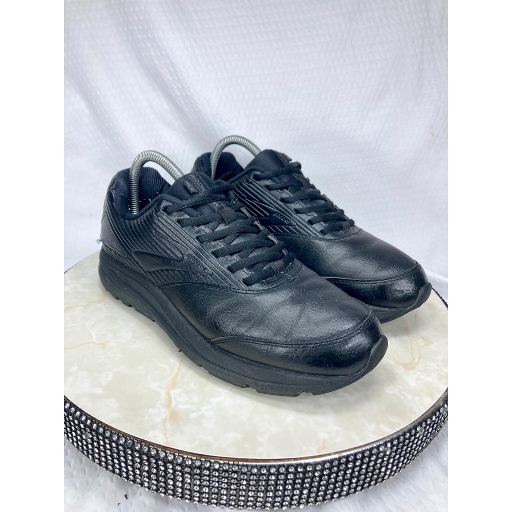 Brooks Addiction Walker 2 Walking Shoes Women 9.5 Black Leather Low Top Sneakers